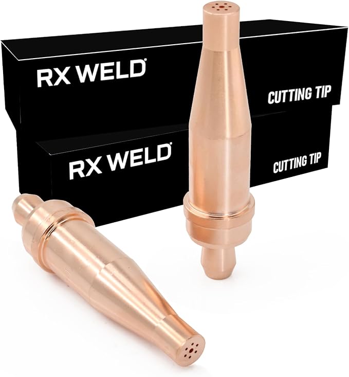 RX WELD 1-1-101 Acetylene Cutting Torch Tips, Fit V-Style Heavy Duty Torch - Pack of 2