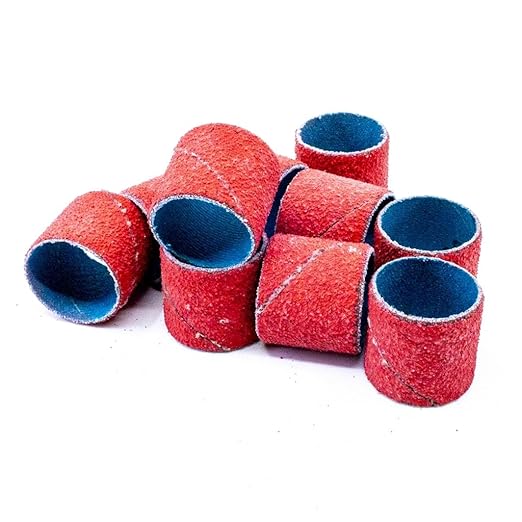 Benchmark Abrasives 1" x 1" Ceramic Spiral Band Sleeves for Deburring Finishing Blending Grinding Polishing on Metal Stainless Steel and Other Alloys (Pack of 10) - 60 Grit