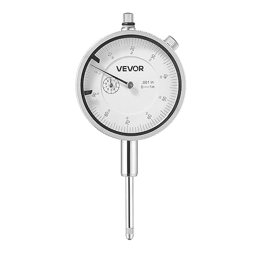VEVOR Dial Test Indicator, 0.001 inch Accuracy, 0-1 inch Measuring Range, Easy to Read Large Dial, Professional for Internal Diameter Measurement, Runout Detection, Flatness Inspection