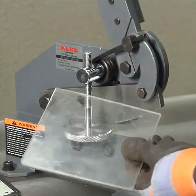 KAKA INDUSTRIAL Manual Metal Shear HS-6-6 inch Cutting Capacity for Steel Plate, Round and Flat Bars | Bench-Mount Hand Cutter