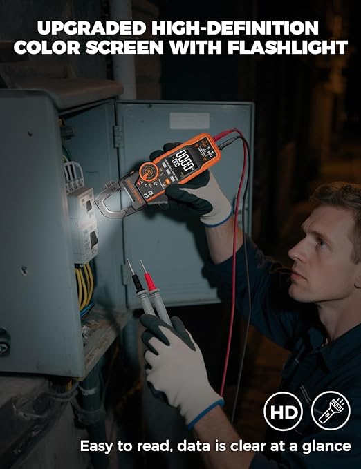 Digital Inrush Clamp Meter, CM06Pro Clamp Multimeter, T-RMS 6000 Counts 1000A Amp Voltage Tester with VFD, LOZ, Measures NCV, AC/DC Voltage Current, Continuity Capacitance Resistance