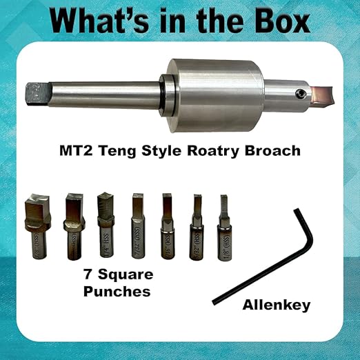 Assorts New MT-3 Teng Style Rotary Broach with 7 Square Punch