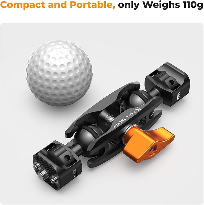 K&F Concept Dual Ball Heads Magic Arm, Articulating Magic Arm with 1/4"-20 Screw, 360° swivelling Ball Head, Aluminum Alloy Camera Monitor Mount Arm