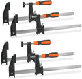 Woodworking Clamps,4-Pack 12 Inch Bar Clamps Heavy Duty Adjustable and Release Quickly,Wood Clamps Throat Depth 2.5 Inch Clamps Force 600 Lbs