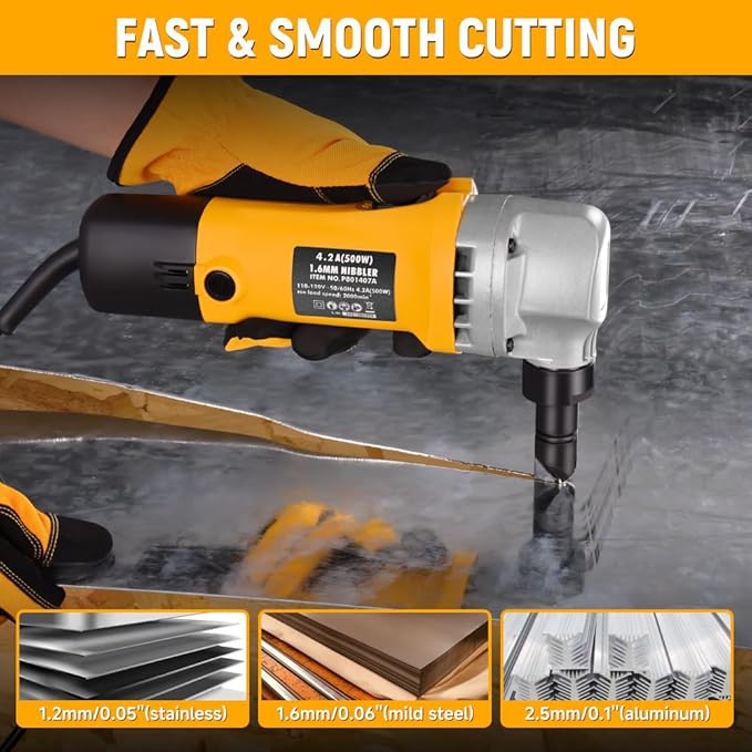 Hoteche Electric Sheet Metal Nibbler 16 Gauge Precision Metal Cutting Tool