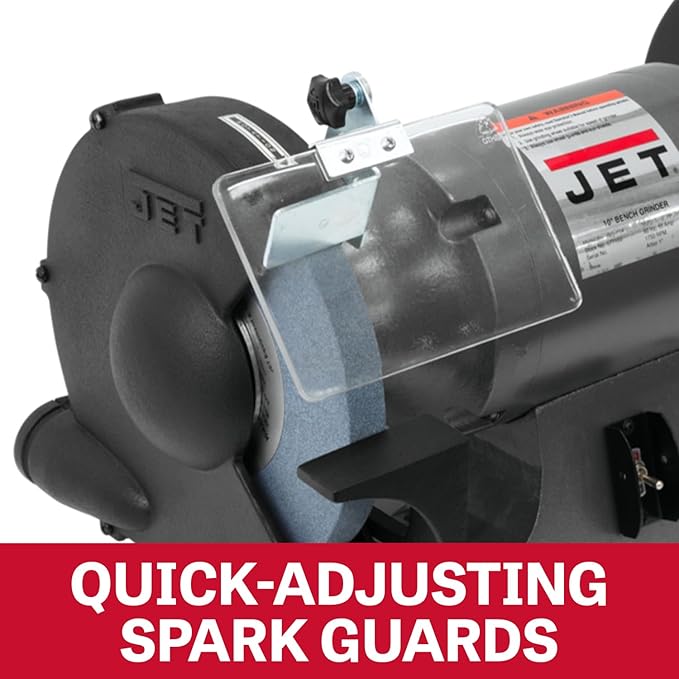 JET 10-Inch Bench Grinder, 1750 RPM, 1 HP, 120V 1Ph (Model JBG-10)
