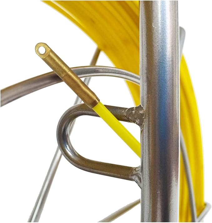 4.5MM 250FT Duct Rodder Cable Pulling Rod Fiberglass Duct Rod Fish Tape Puller Wire Cable Running Rod with Cage