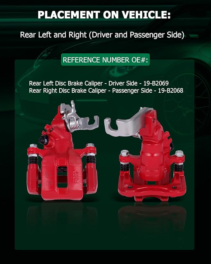 SCITOO Rear Left+Right Brake Calipers With Bracket 19-B2068 19-B2069 Compatible For Honda For Accord 1998-2007