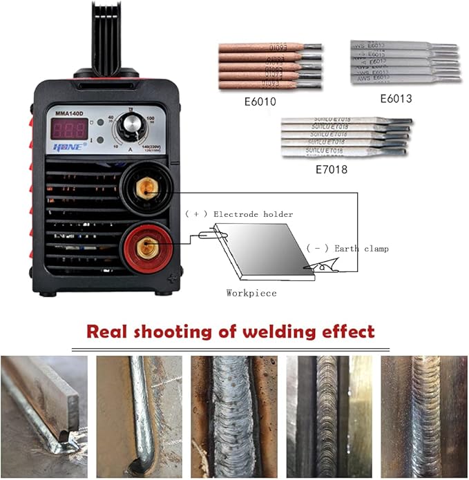 HONE ARC Welder 110V/220V, Actual 140Amp Stick Welder, Digital IGBT Inverter LCD Display Welding Machine with Hot Start Arc Force Anti-Stick, High Efficiency for Welding Rod 1/16-1/8-Inch