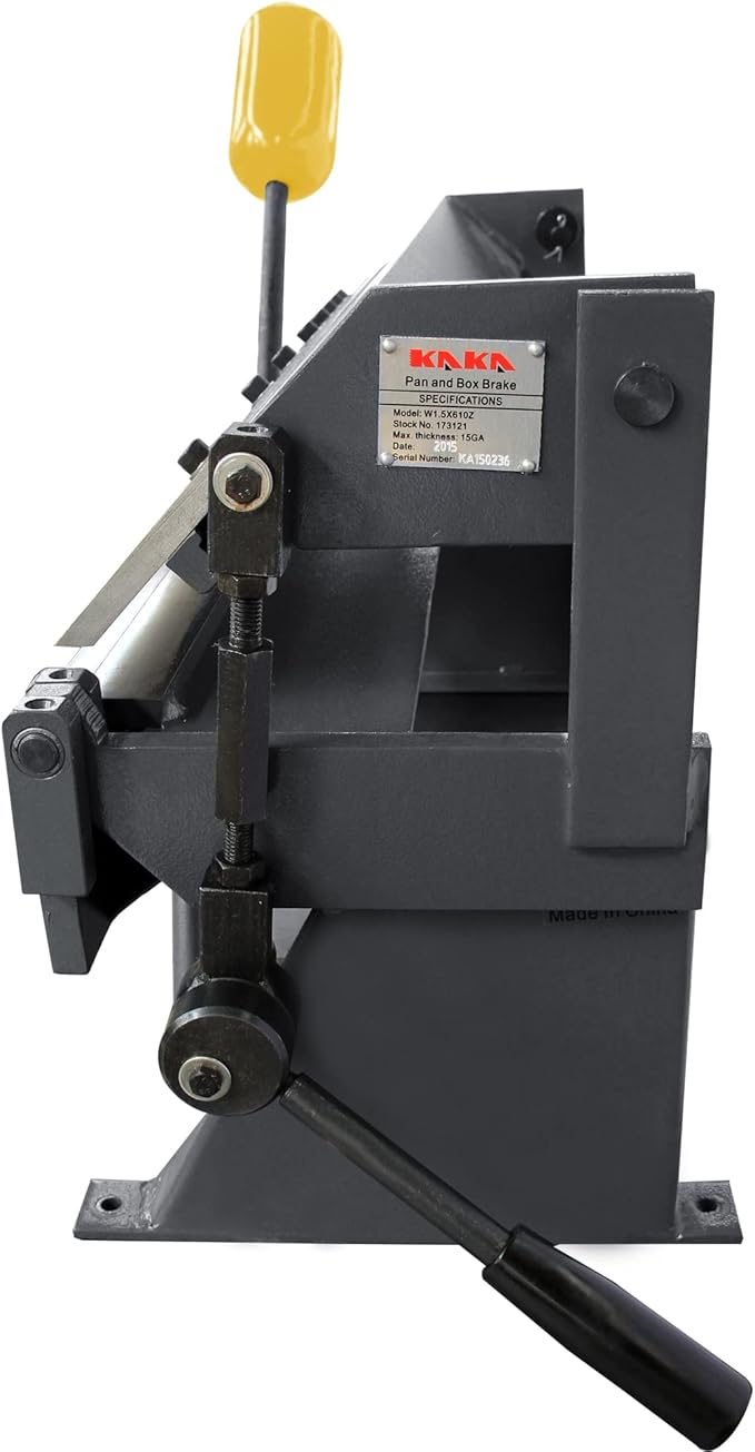 KAKA INDUSTRIAL Box and Pan Brake, 24-Inch Sheet Metal Brake, 16-Gauge Mild Steel Capacity Metal Brake Bender, Pan and Box Brake 1–135 Degree Adjustable, Metal Finger Break with 5 Fingers W-2416Z