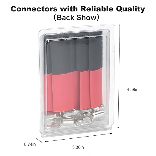 Thick Copper Electric Wire Lugs,10Pcs Tinned Copper Gauge 4Awg-1/4(M6) Ring Heavy Duty Battery Cable Lugs Ends Ring Terminals Connectors with 10Pcs 3:1 Heat Shrink Tubing Assortment Kit