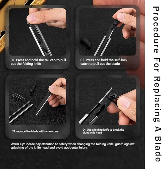 Utility Razor Knife for Crafts, Box Cutters, Exacto Knife, Paper Cutter, Letter Envelope Opener, 10pcs Blades Set (Cool Utility Knif)