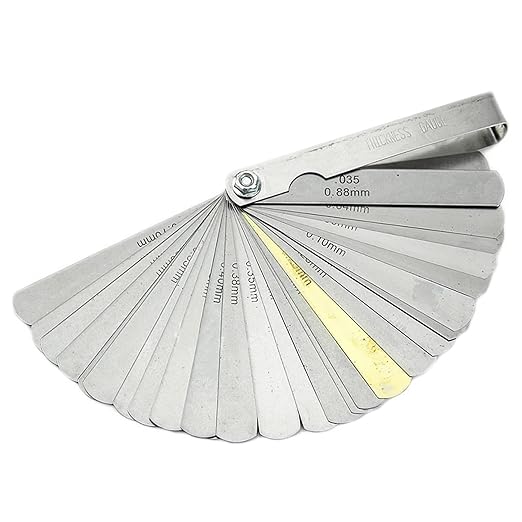 Stainless Steel Feeler Gauge Dual Marked Metric, Foldable Spark Plug Feeler Gauge, Valve Clearance Feeler Gauge for Measuring The Thickness (0.04-0.88 Mm, 32 Blades)