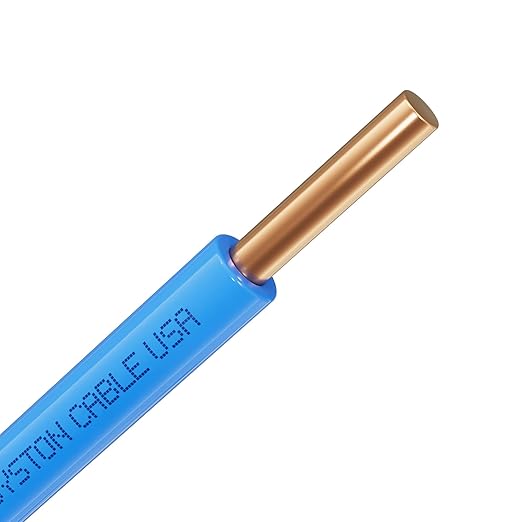14 AWG Tracer Wire 600V 100% Solid Copper Conductor Direct Burial Underground, Blue Tracer Wire for Locating Underground Pipes and Lines Water Sewer Pipe Fiber Optic Gas Electrical Wire, 100 FT