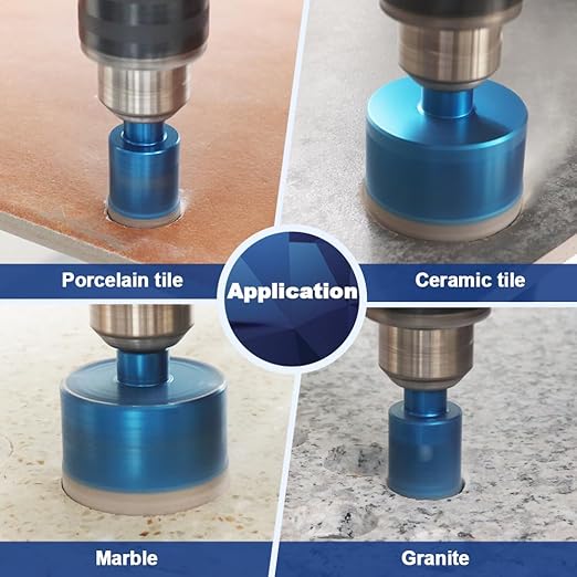Dry Diamond Core Drill Bit,BRSCHNITT 4 Inch 100mm Diamond Hole Saw Core Drill Bit with Triangle Shank for Porcelain Tile Ceramic Stone Granite Marble