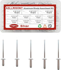 110Pcs Silver 3/16" Pop Rivets Assortment Kit,5 Sizes Aluminum Rivets,Aluminum blind pro Rivets for DIY/Metal/Furniture/Instruments