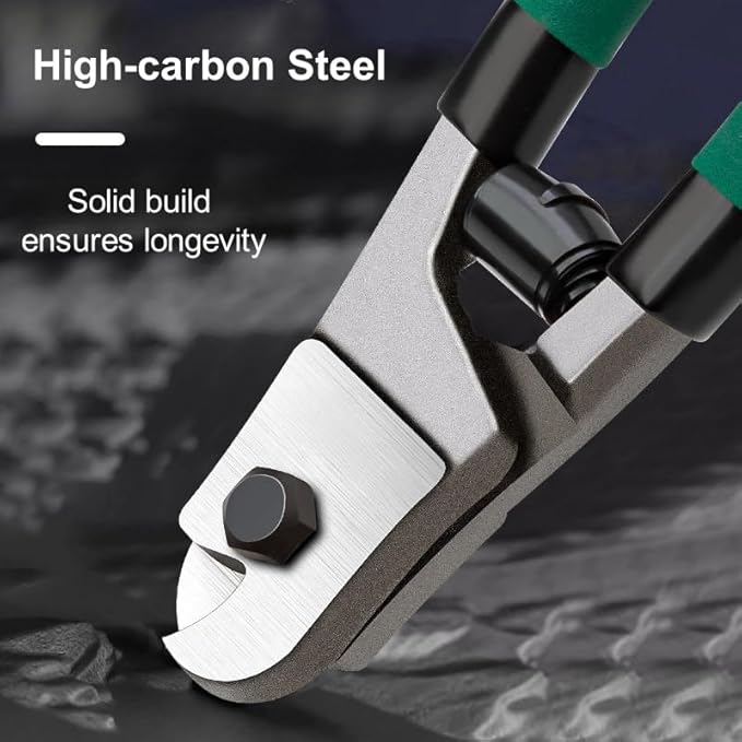 Steel Wire Cutters Heavy Duty 8-Inch Cable Cutting Pliers Wire Rope Cutter Sharp Stainless Steel Cable Cutters 5/32" Comfortable Safety Spring-loaded Handle One-Handed Bike Cable DIY Projects