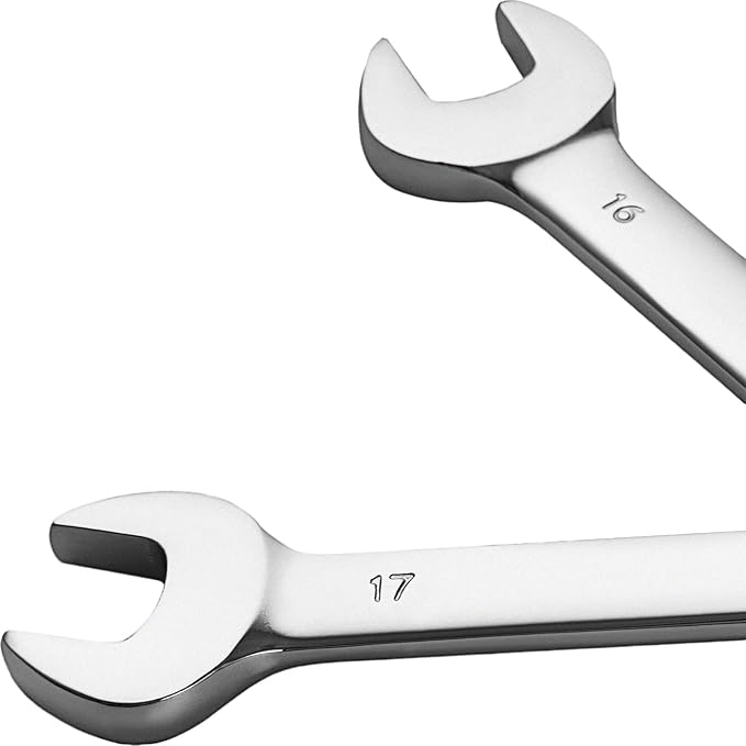 Ratcheting Wrench Set 16 Pcs, Multifuctional Combination Ended Spanner Kit Metric 6-22MM Chrome Vanadium Steel Flex-Head Ratchet Wrenches with Carrying Bag