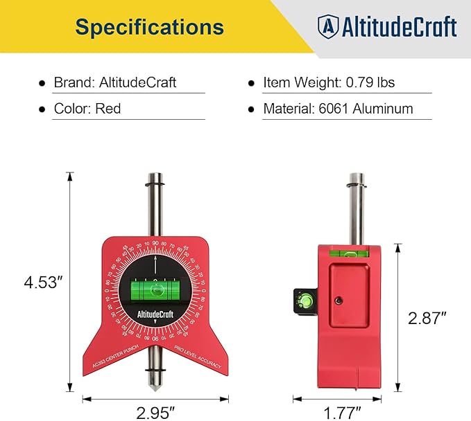 Precise Pipe Center Finder Punch Tool, Magnetic Center Finder for Pipe Fitting with Bubble Level and Adjustable Dial, For 1"–10" Pipes