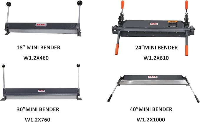 KAKA INDUSTRIAL Sheet Metal Brake, 18-Inch Sheet Metal Bender, 18-Gauge Mild Steel Capacity, Portable Bending Brake 0-90 Degree Bending Angle Adjustable Aluminum Brake W-1818