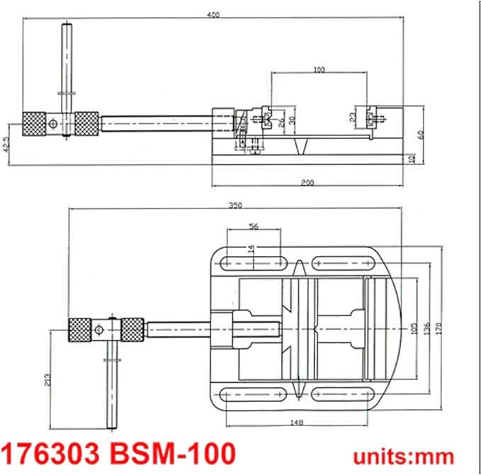 KAKA INDUSTRIAL Drill Press Clamping Vice,Precise Drilling Press Vise (BSM-100)
