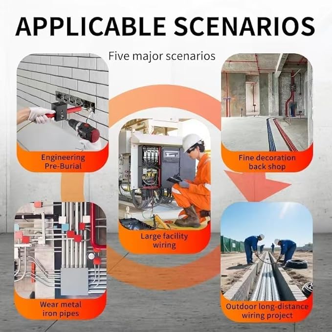 Wall Wiring Machine Cable Hidden Pipe Threading Device, Cable Pulling Tool, Automatic Stringing Electrical Wire Puller, for Hydroelectric Wiring