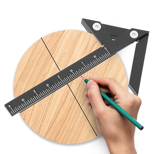Aluminum Imperial Circle Center Positioning, 45/90 Degree Positioning Ruler, Right Angle Positioning, Centerline Positioning, Multi-Function Arrow Ruler, High-Precision Measuring Ruler,044BK
