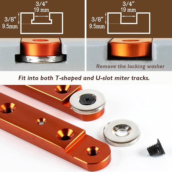 O'SKOOL Miter Slot Runner Slider Bars for Table Saw Miter Bar, Crosscut Sled, 17 inch (430mm),2 Pack
