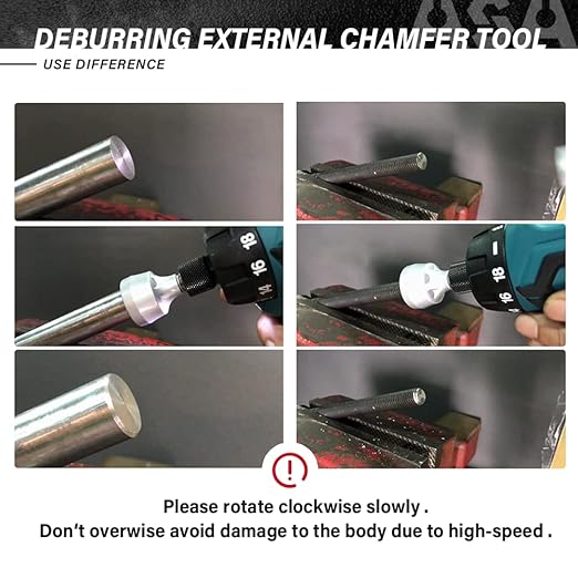 ASA Tools Deburring External Chamfer Tool, with HSS Blade, Deburring Drill Bit, Remove Burr Tools Quick Release Shank Fits for 1/8"-3/4"(3mm-19mm)