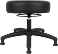 Chair Master 17" Round Vinyl Fabric Stool, Table Height, 360 deg Level Activation, Heavy Duty, Lab, Medical, Garage, Home, Spa, Cleanroom (Glides, Black)
