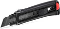 HAUTMEC 25mm Extra Heavy Duty Utility Knife with Double Lock Mechanism, Auto-Lock and Ratchet- Lock for Double Safety, SK2 Sharp Black Blade for Industrial or Construction Applications HT0254-KN