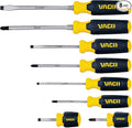 VACO VAC7082 8-Piece Screwdriver Set, Versatile Phillips and Slotted Drivers, Laser-Etched Precision Blades and Comfort Handles