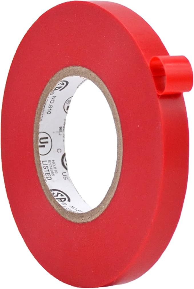 WOD ETC766 Professional Grade General Purpose Red Electrical Tape UL/CSA Listed core. Vinyl Rubber Adhesive Electrical Tape: 3/8 inch X 66 ft - Use at No More Than 600V & 176F (Pack of 1)
