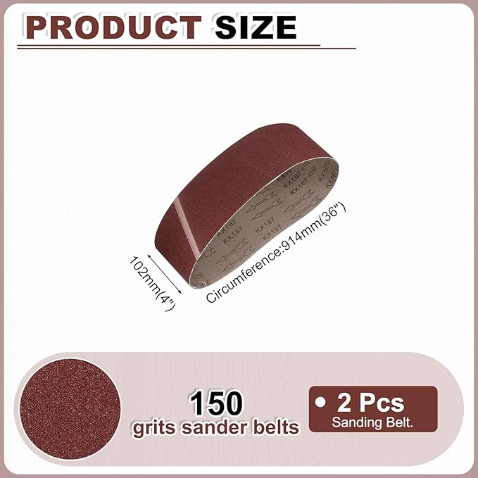 HARFINGTON 4 x 36 Inch Sanding Belts, 12 Pcs 150 Grits Aluminum Oxide Abrasive Belt Sander File Belt for Woodworking, Metal Polishing, Knife Sharpener