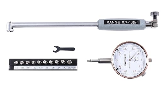 Accusize Industrial Tools 0.7-1.5'' by 0.0005'' Ddial Bore Gauges, Stem Length 6'', Ee20-5015