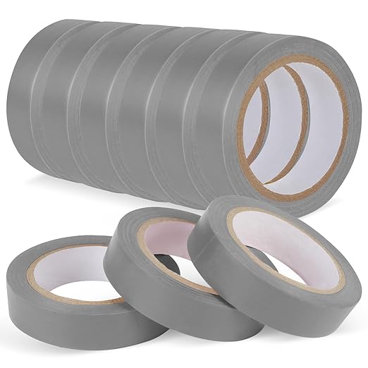 Romeda 9 Pack Electrical Tapes, Electrical Tape Water, Sun, and Oil Resistant, Electrical Tape is Suitable for Most Domestic, Commercial, and Industrial environments - Gray