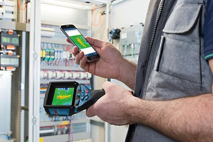 BOSCH GTC400C 12V Max Connected Thermal Camera, Includes 2 Ah 12V Max Lithium-Ion Battery & Charger, USB Cable, & Soft Pouch