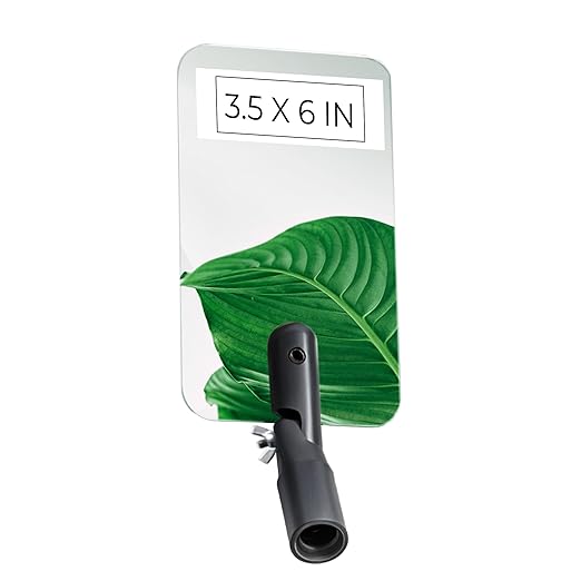 Flex Vue Inspection Mirror with Threaded Adapter, 3.5 inch x 6 inch