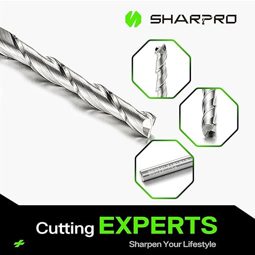 Spiral Upcut Router Bit 1/8 Inch Shank 1/8 Inch Cutting Dia. 1'' CL. Extra Long 2'' OVL. Carbide Upcut CNC Router Bit, Ideal for Wood Engraving and Plunging Applications (5PCS)