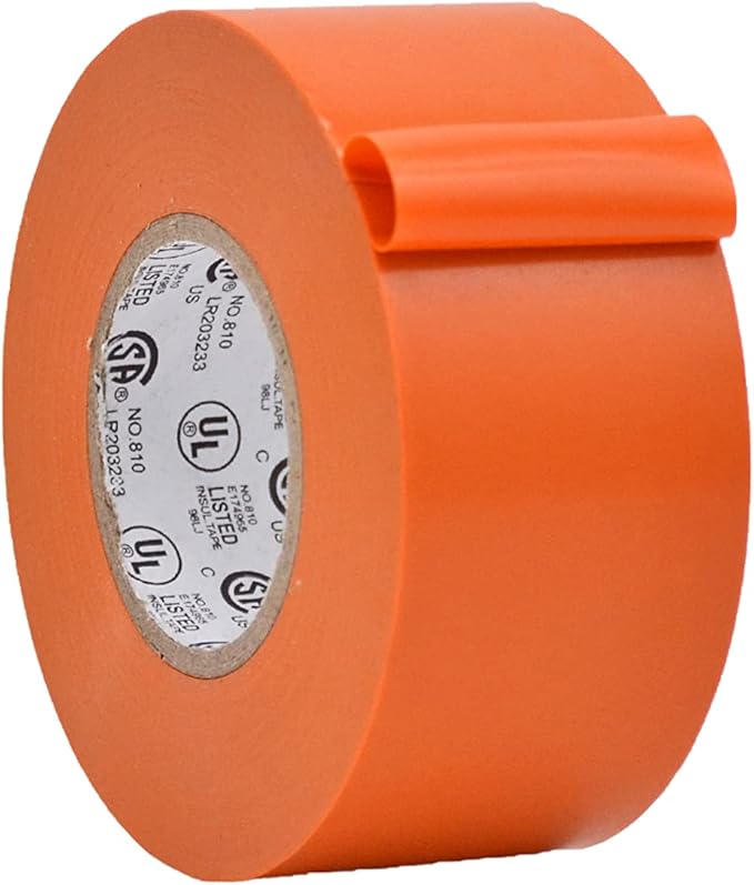 WOD ETC766 Professional Grade General Purpose Orange Electrical Tape UL/CSA Listed core. Vinyl Rubber Adhesive Electrical Tape: 1.5 inch X 66 ft - Use at No More Than 600V & 176F (Pack of 1)