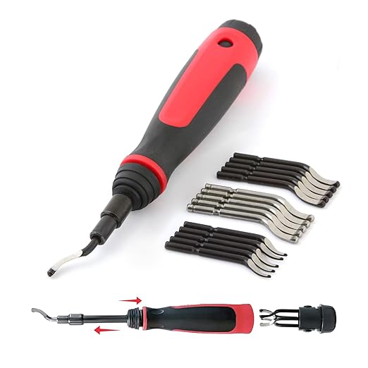 AFA Tooling - Extendable Neck Deburring Tool with 16 Extra Swivel Blades - Works on Metal, Resin, PVC Pipes, Copper, Plastic and 3D Printed Edges - Plumbing & 3D Printing Burr Removal Reamer Tool