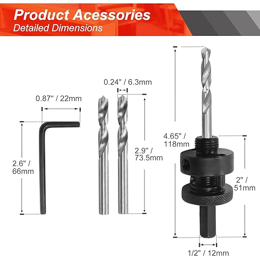 4-3/4 Inch Hole Saw with 1/2" Hex Shank Quick Change Arbor, JTemgle Bi-Metal Hole Saw Heavy Duty Hole Cutting Tool for Cornhole Boards, Recessed Lights, Wood, Plastic, Drywall & Soft Metal