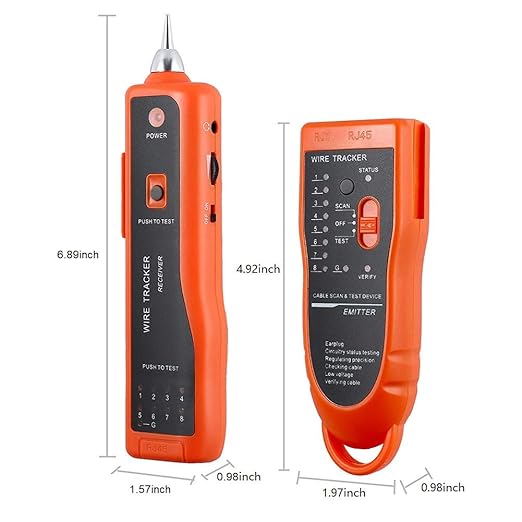 Wire Tester RJ45 RJ11 Cable Tracker Line Finder Multifunction Wire Tracker Ethernet LAN Network Cat5 Cat6 with Earphone for Cable Collation, Network Maintenance Collation, Telephone Line Test