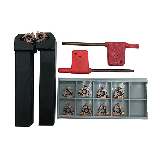 Lather Threading Tool Bit Set External Internal Threading Boring Bars Turning Tool Holders with 11IR AG60 16ER 16IR AG60 Carbide Threading Inserts (2pcs 5/8 Holders + 16ER IR AG55)