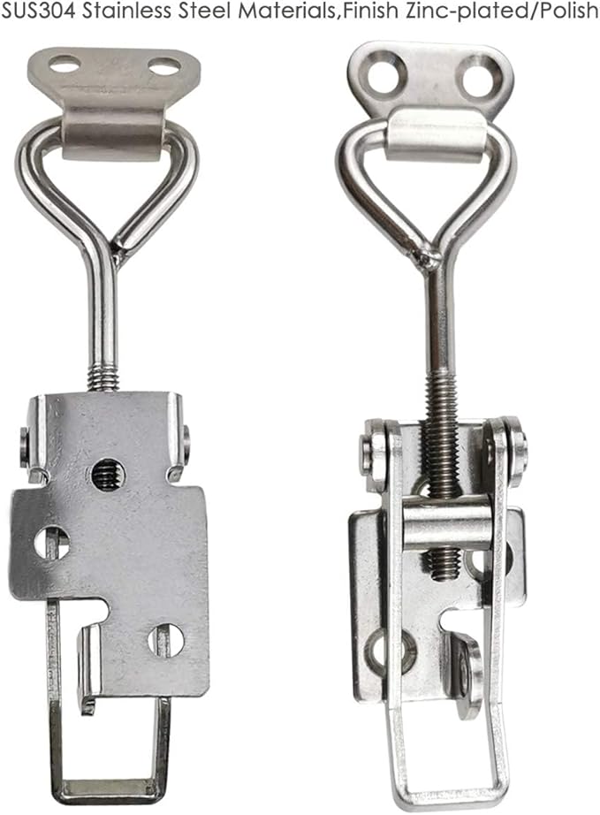 SYINE Adjustable Buckle Cabinet Boxes Lever Handle Toggle Catch Latch Lock with Screws,2 Pcs (3S,Range:126-148mm)