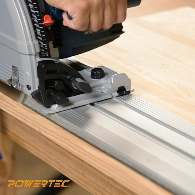 POWERTEC Track Saw Guide Rail Accessory Kit for Festool, Makita and DeWalt, Includes 2PK 118" Guide Rail Splinter Guard Replacement Strip and Set of 4 Guide Rail Connectors (72049)