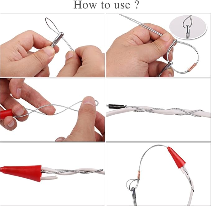 Fish Tape Wire Puller Through Wall Wire Threader Fish plus Fish Cable Fastener with Steel rope 49FT(15M)