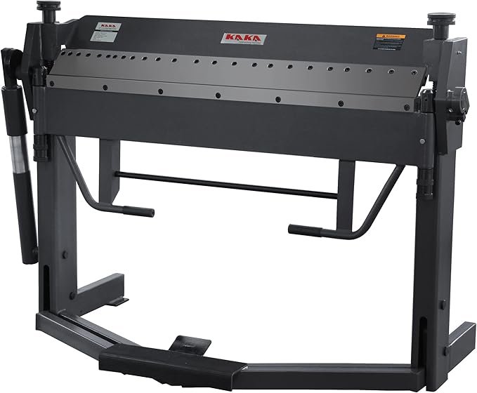 KAKA INDUSTRIAL Pan and Box Brake, 50-Inch Sheet Metal Brake Machine with Fingers, 14-Gauge Mild Steel Capacity Box and Pan Brake with Foot Clamp, 0-135° Folding Angle PBB-5014