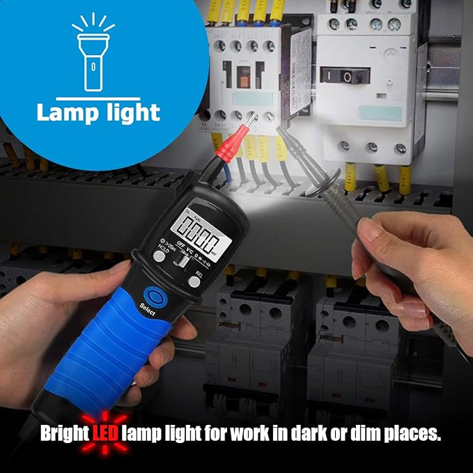 Pen Type Digital Multimeter - BTMETER BT-38C AC DC 600V High Voltage Tester, 60M Ohm Resistance Meter, with Capacitance Diode Test, Continuity Alarm, Backlit LCD Screen, Lamp Light