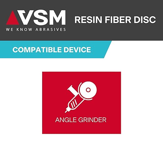 VSM 50-Pack - 5 inch 50 Grit (Medium) - Ceramic Resin Fiber Discs with Top-Size, Tear Resistant Fiber Backing, Durable, Hand-Held Machine Compatible Sanding Discs